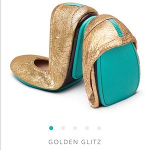 Golden Glitz Tieks Size 9